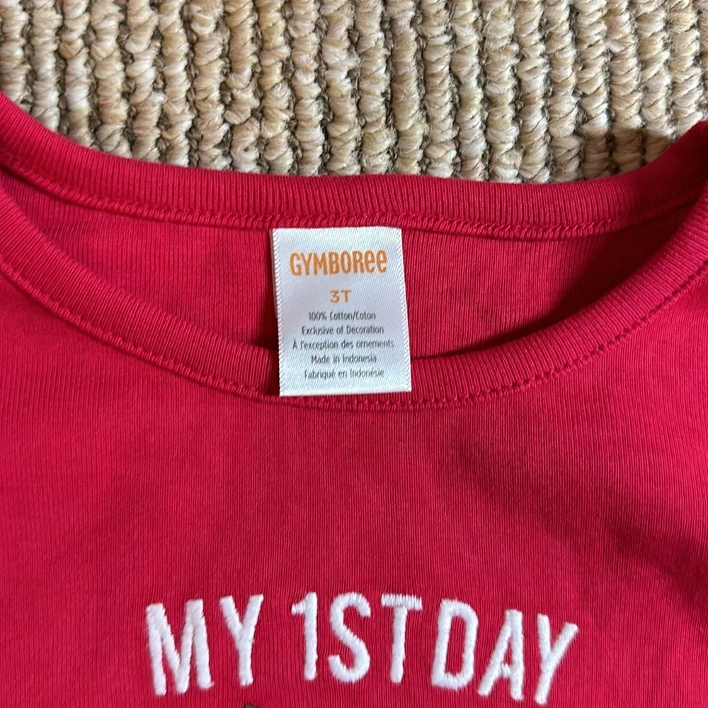 NWT Gymboree My 1st Day of School long sleeve red shirt size 3T - Teachers fave